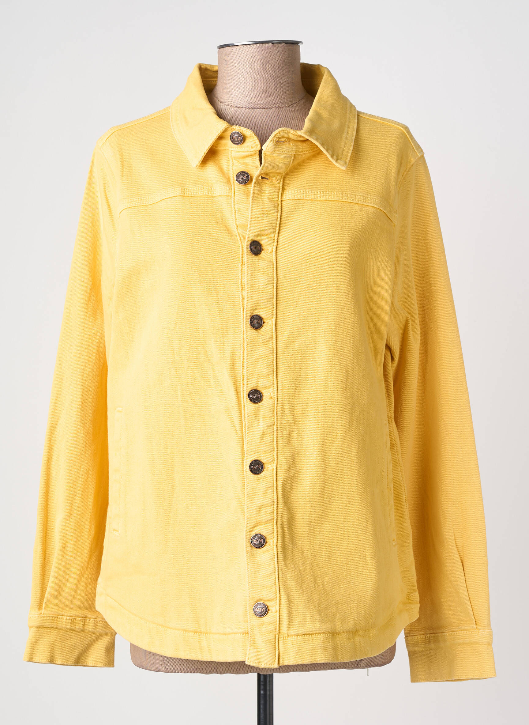 Veste casual poignets boutonnés avec fente jaune MD'M femme