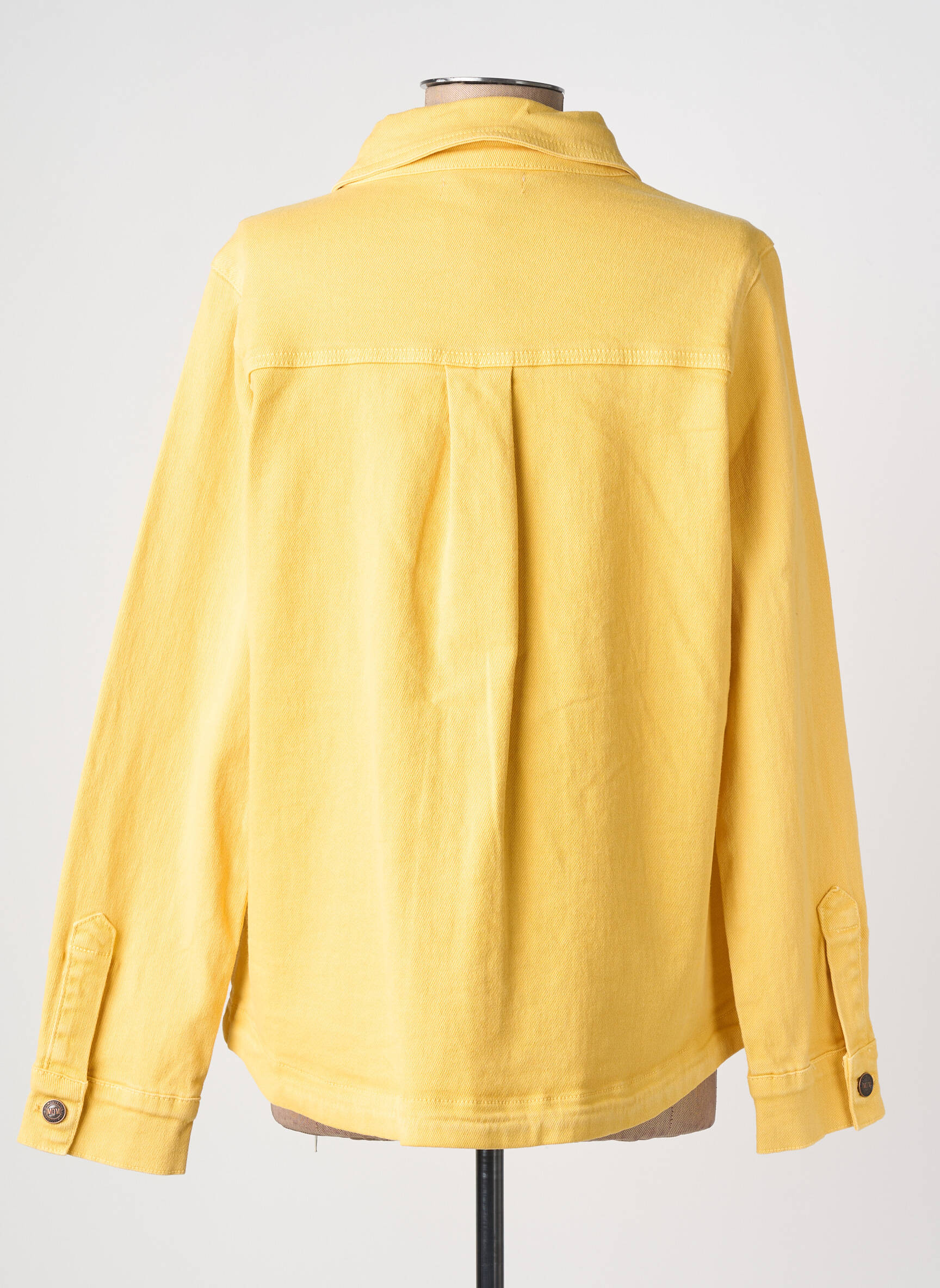 Veste casual poignets boutonnés avec fente jaune MD'M femme