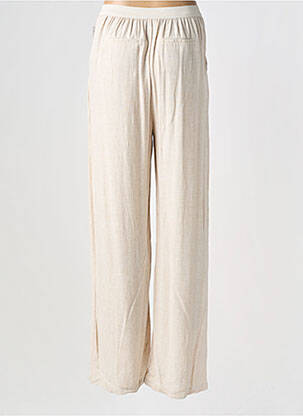 Pantalon large taille à pinces taille haute beige JULIE GUERLANDE femme