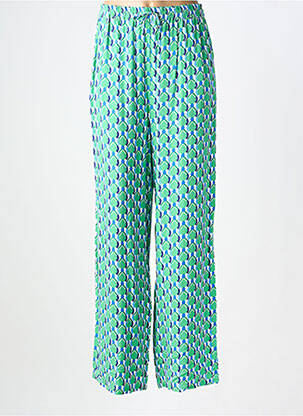 Pantalon droit tissage popeline taille normale vert C'EST BEAU LA VIE femme