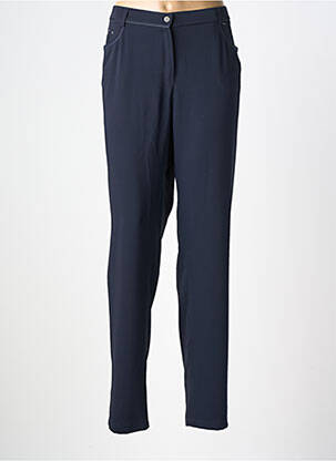 Pantalon droit tissage popeline taille normale bleu CHRISTINE LAURE femme