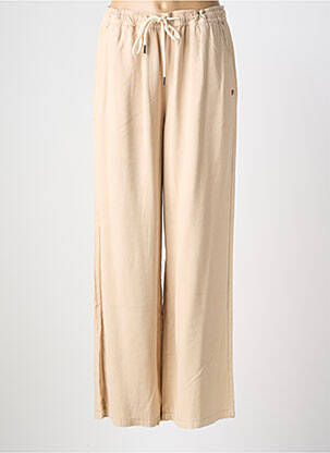 Pantalon large tissage popeline taille normale beige GARCIA femme