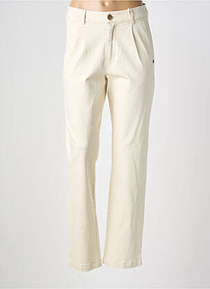 Pantalon droit stretch taille normale beige GARCIA femme