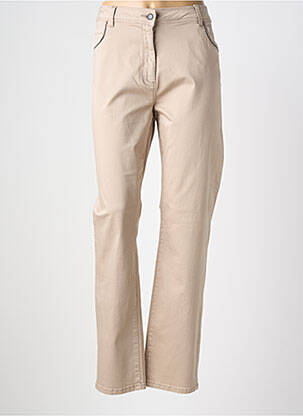 Pantalon droit stretch taille normale beige DIANE LAURY femme