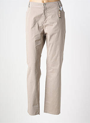 Pantalon droit stretch taille normale beige ANNA MONTANA femme