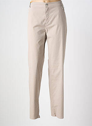 Pantalon droit stretch taille normale beige ANNA MONTANA femme