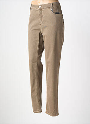 Pantalon droit stretch taille normale marron ANNA MONTANA femme