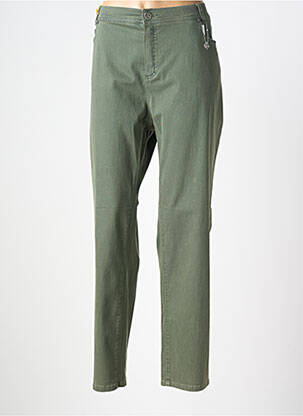 Pantalon droit stretch taille normale vert ANNA MONTANA femme
