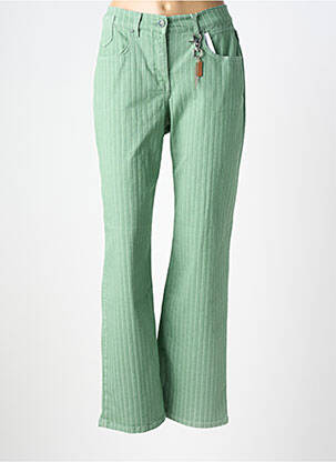 Pantalon droit stretch taille normale vert RECOVER C.C. femme