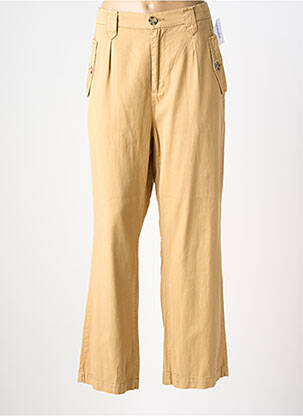 Pantalon droit tissage popeline taille normale marron GARCIA femme