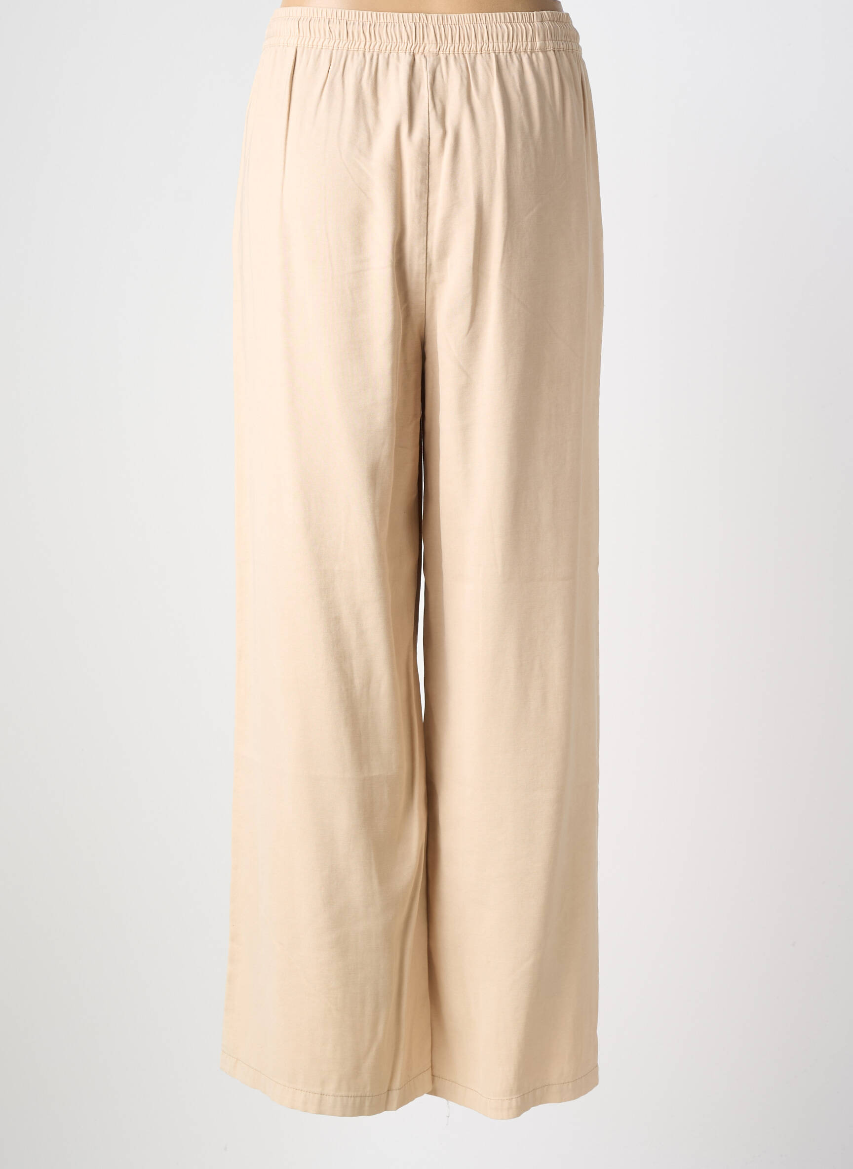 Pantalon large tissage popeline taille normale beige GARCIA femme