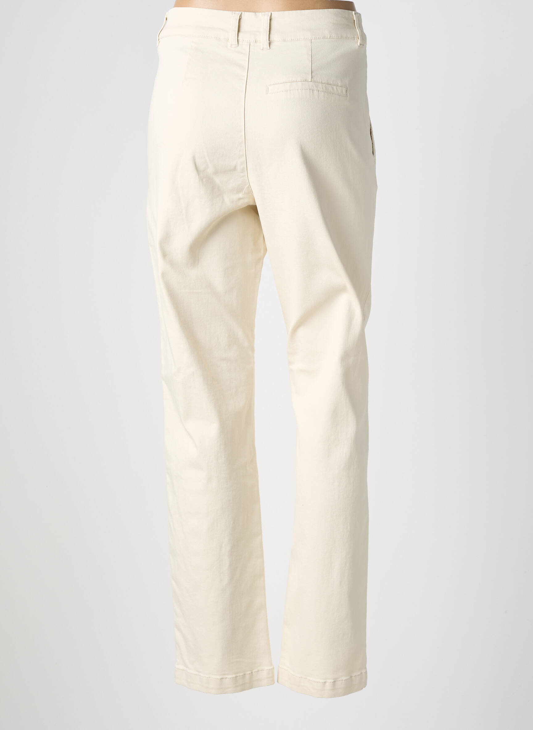 Pantalon droit stretch taille normale beige GARCIA femme