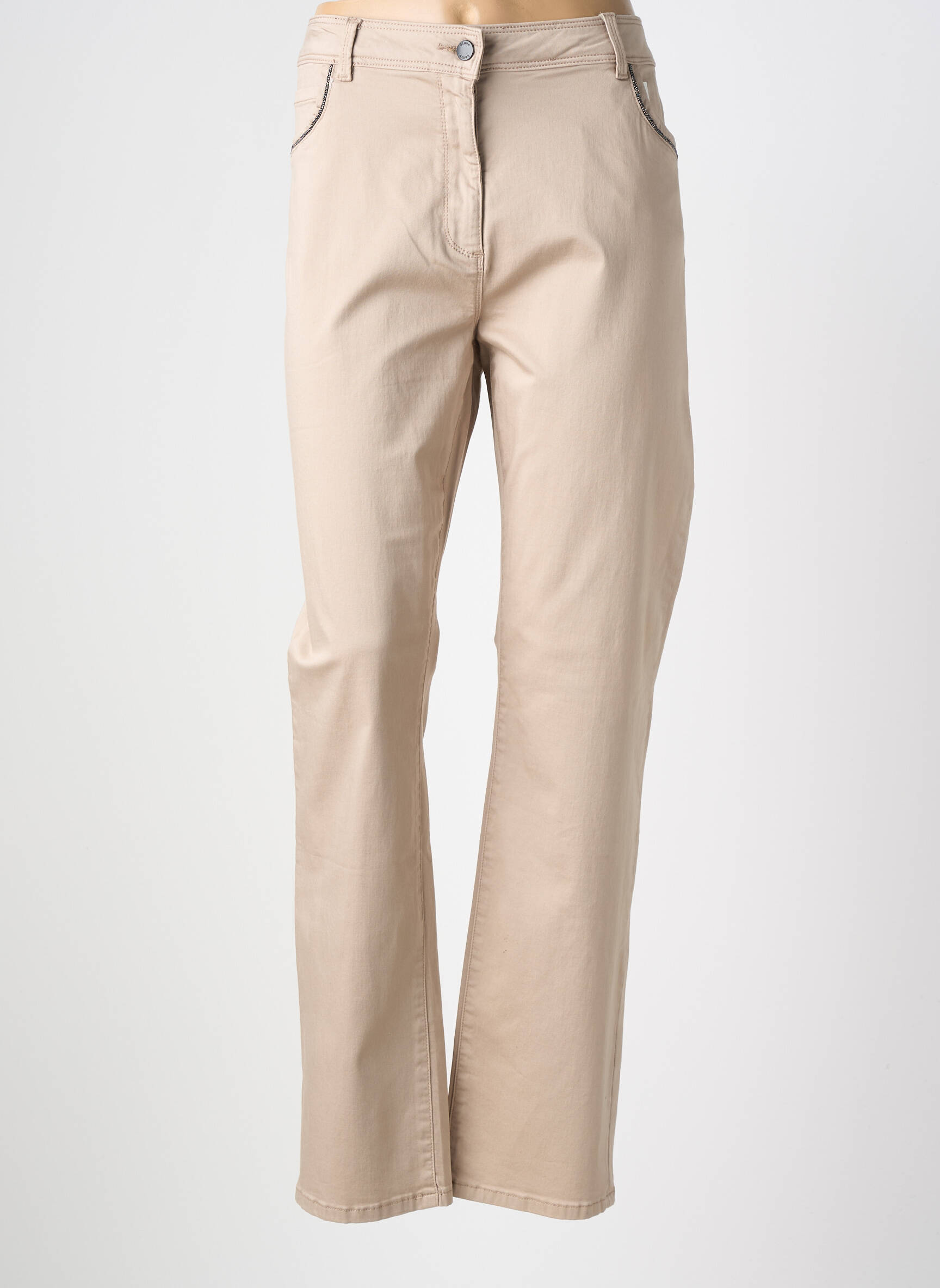 Pantalon droit stretch taille normale beige DIANE LAURY femme