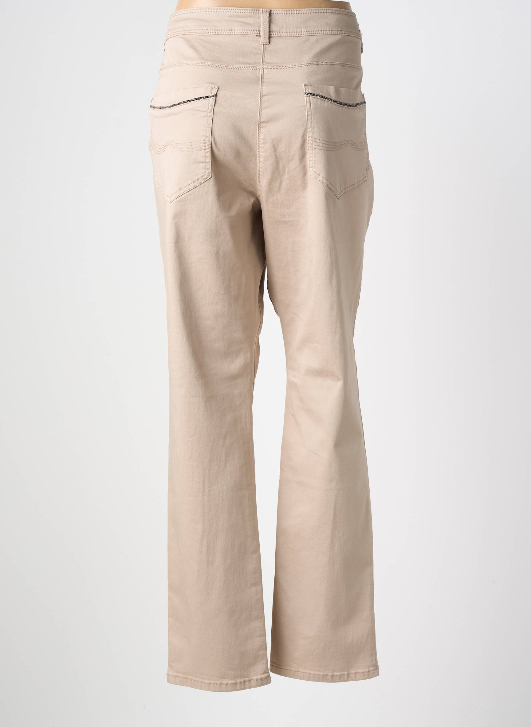 Pantalon droit stretch taille normale beige DIANE LAURY femme