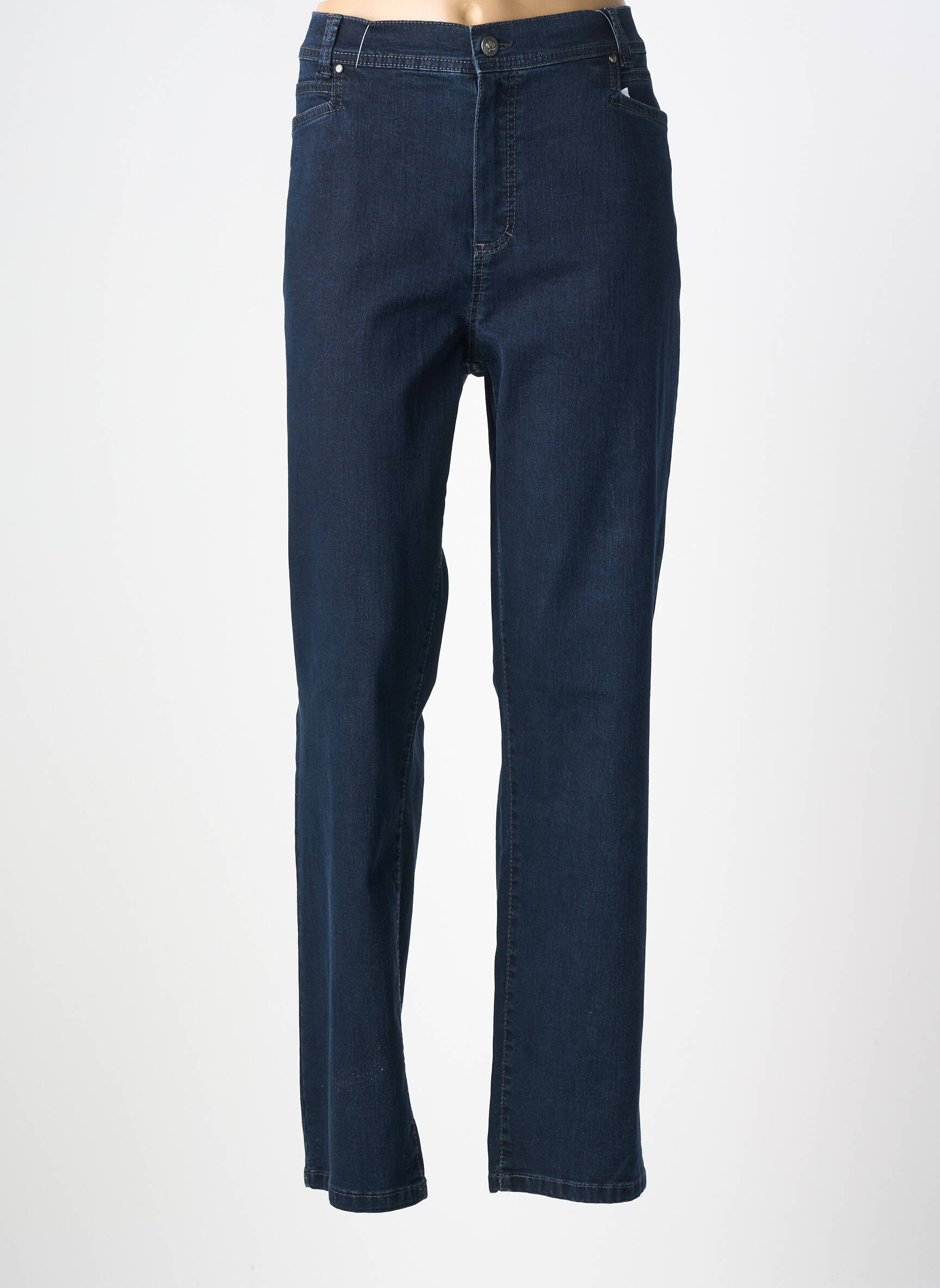 Jeans coupe droite stretch taille normale bleu ANNA MONTANA femme