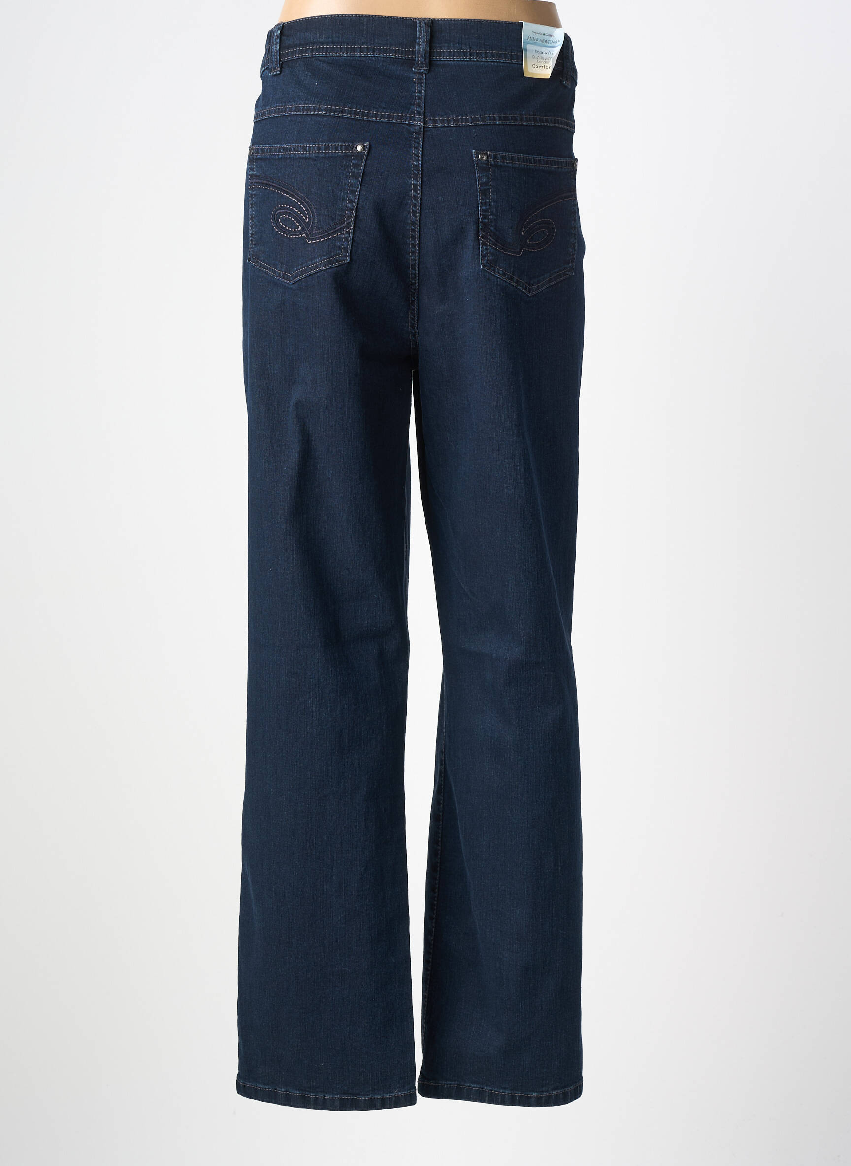 Jeans coupe droite stretch taille normale bleu ANNA MONTANA femme