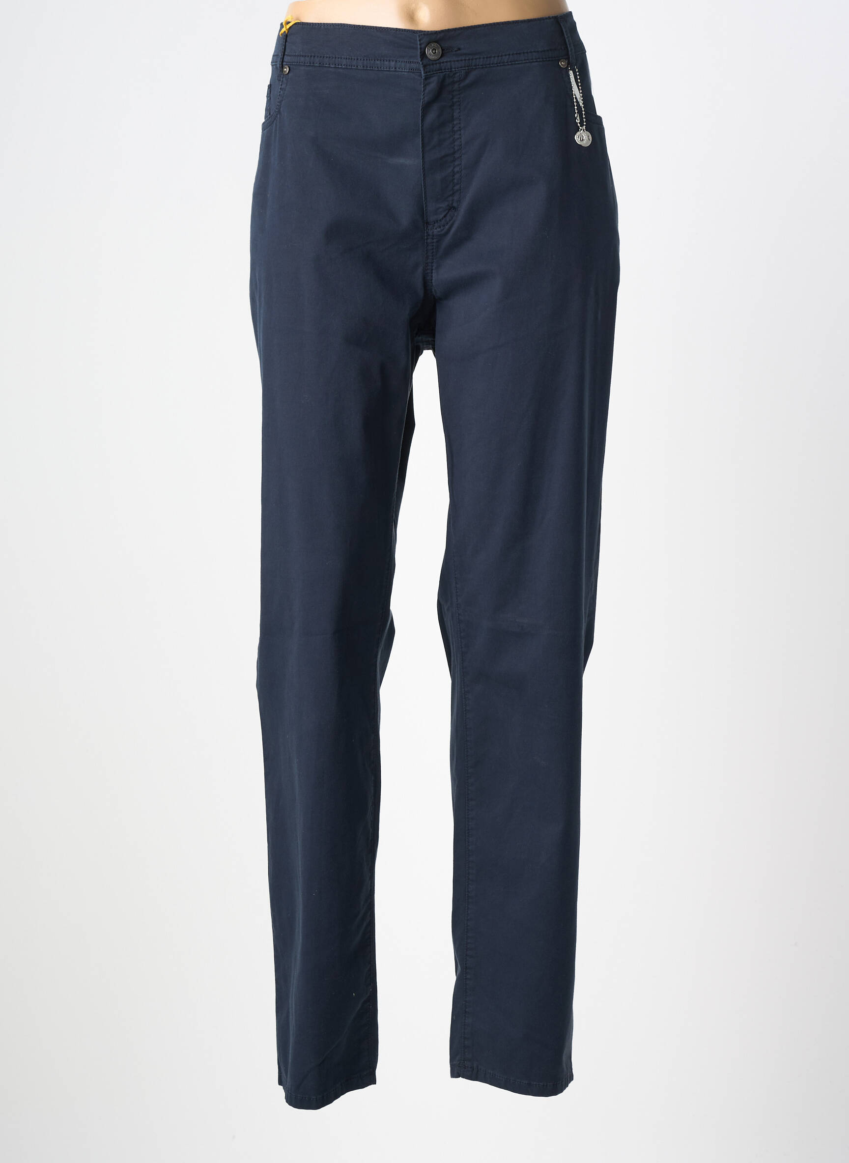 Pantalon droit stretch taille normale bleu ANNA MONTANA femme