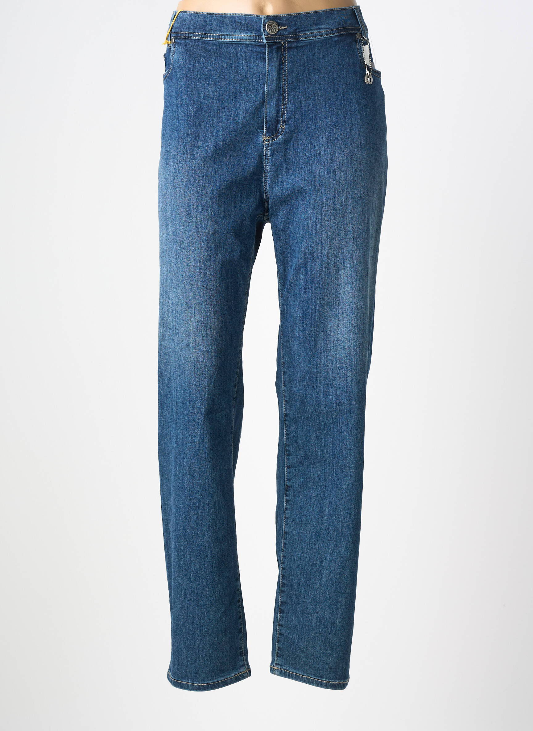 Jeans coupe droite stretch taille normale bleu ANNA MONTANA femme