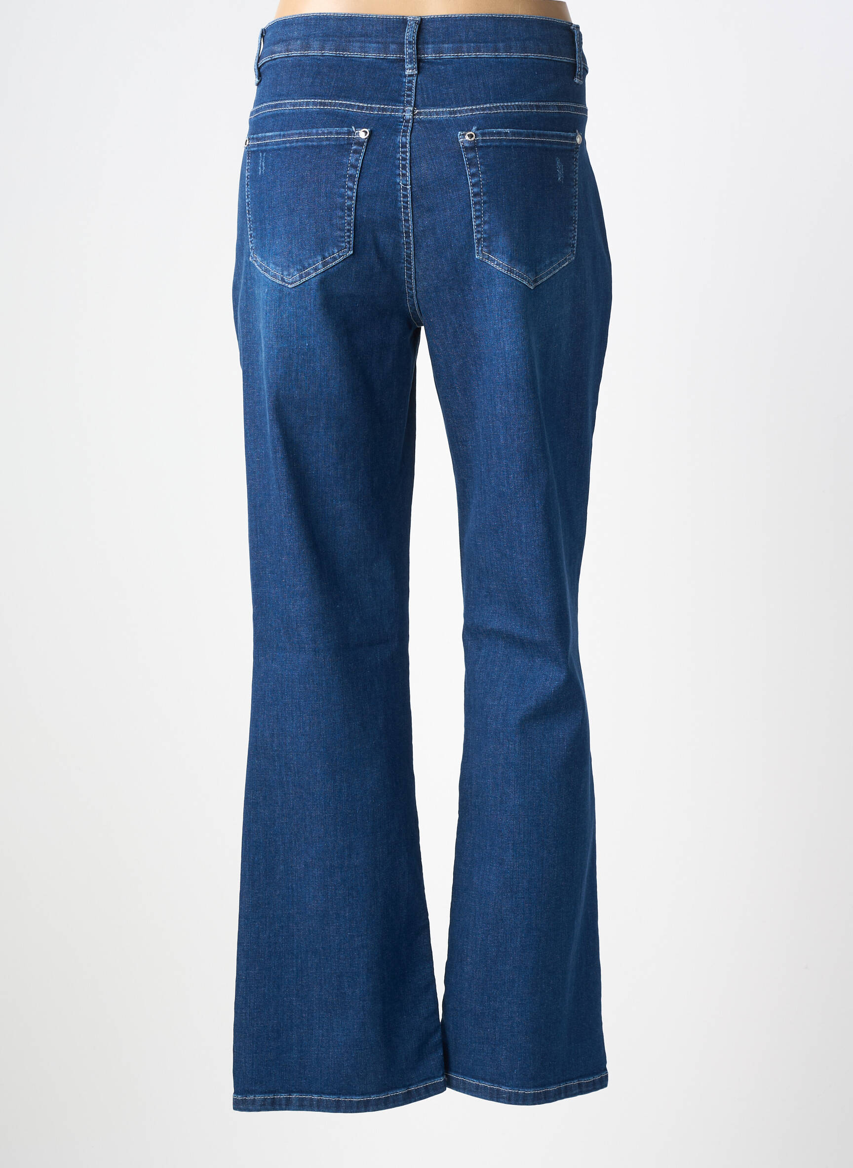 Jeans coupe droite stretch taille normale bleu ANNA MONTANA femme