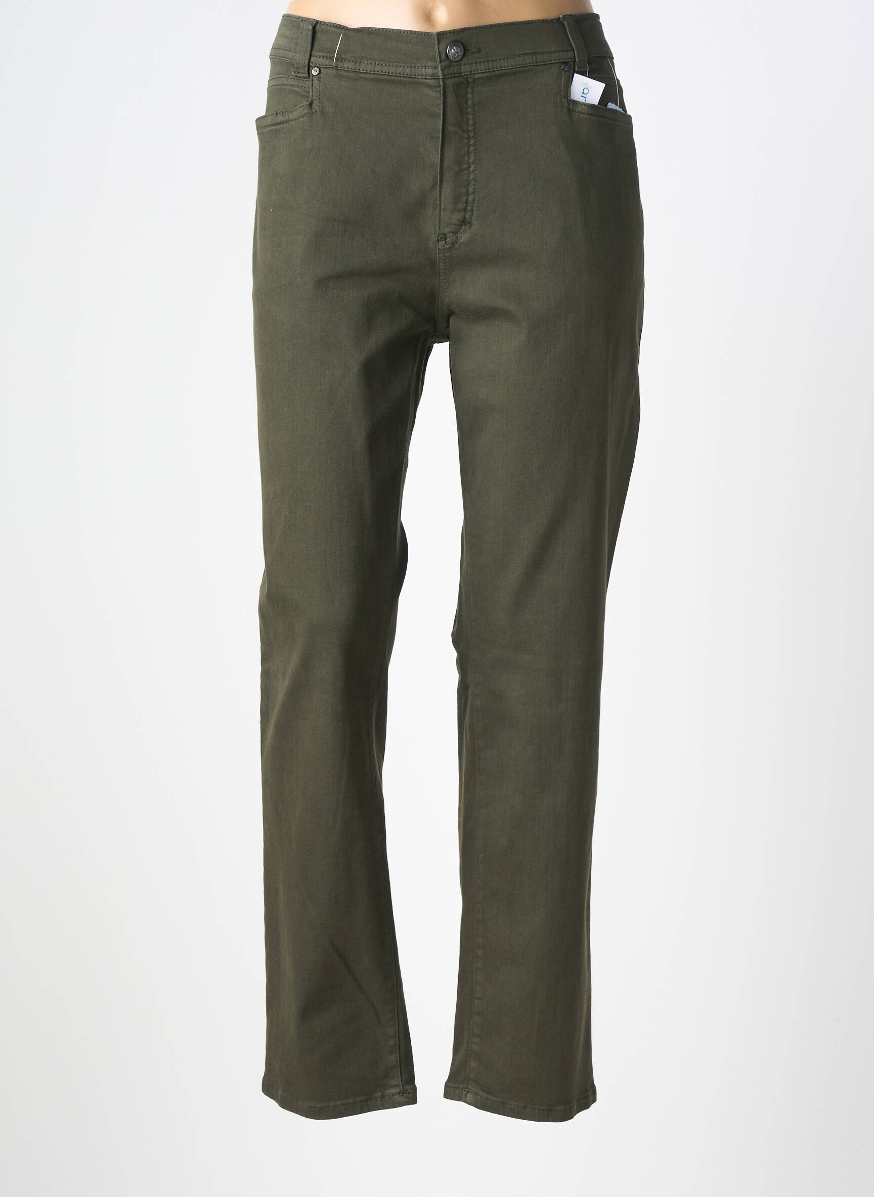 Jeans coupe droite stretch taille normale vert ANNA MONTANA femme