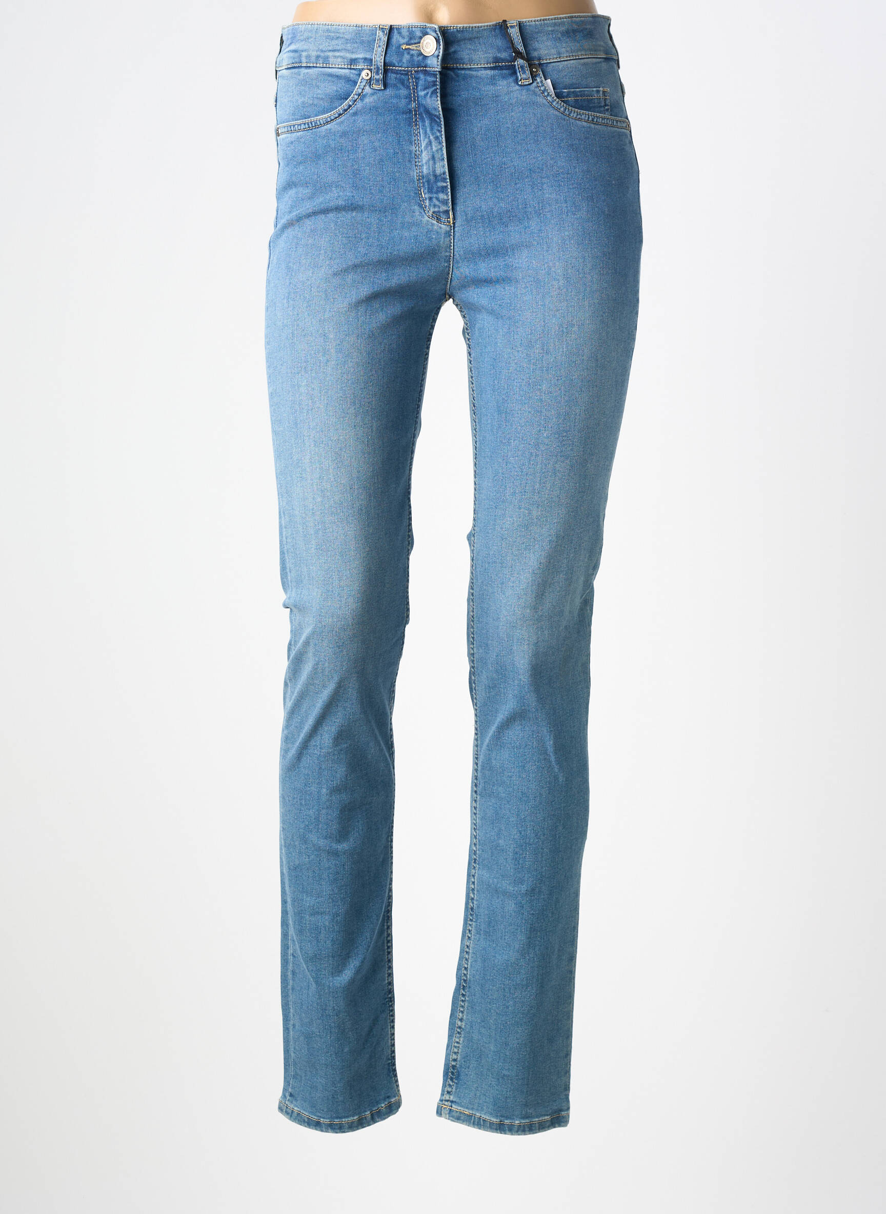 Jeans coupe slim stretch taille normale bleu TONI femme