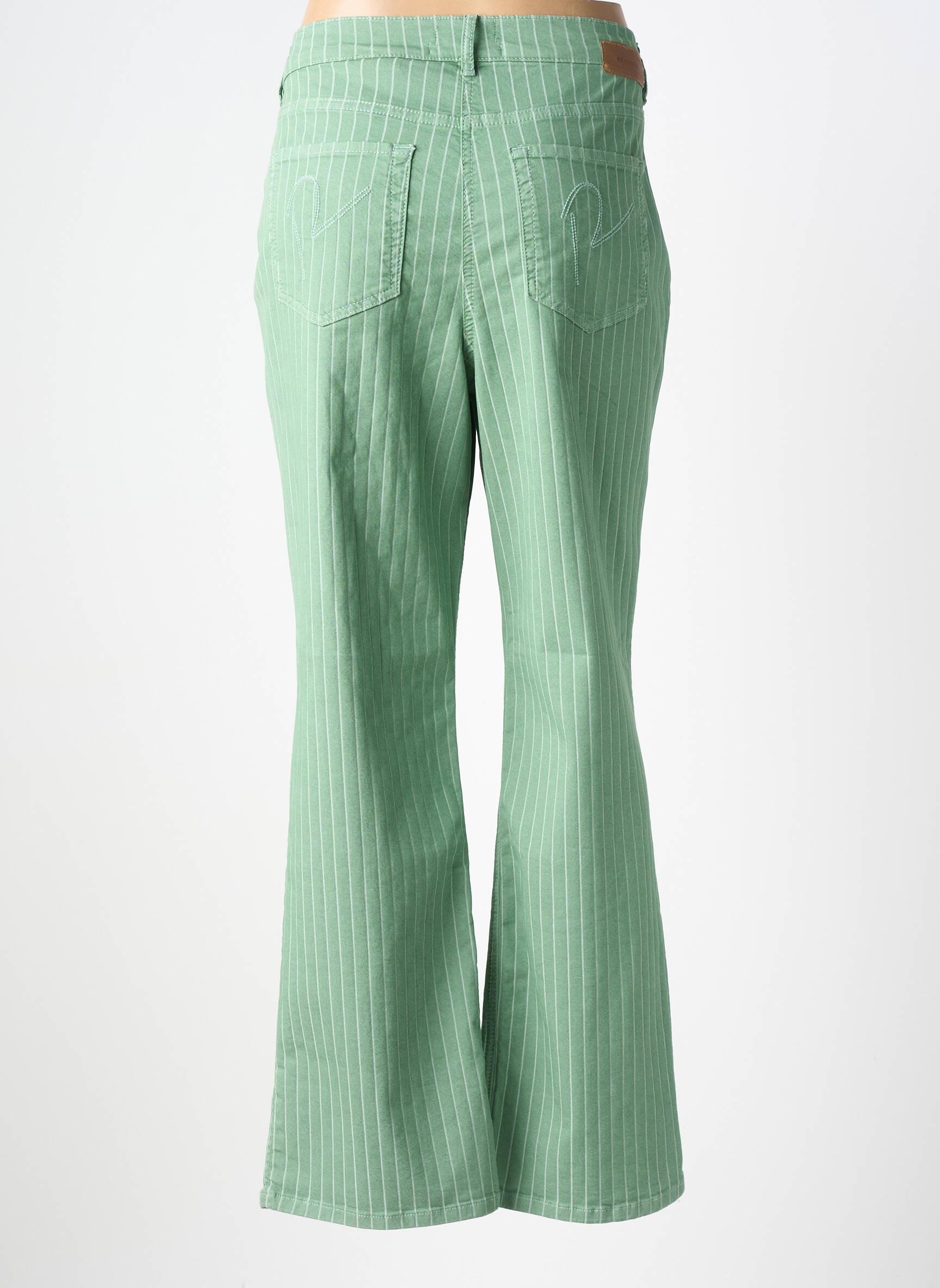 Pantalon droit stretch taille normale vert RECOVER C.C. femme