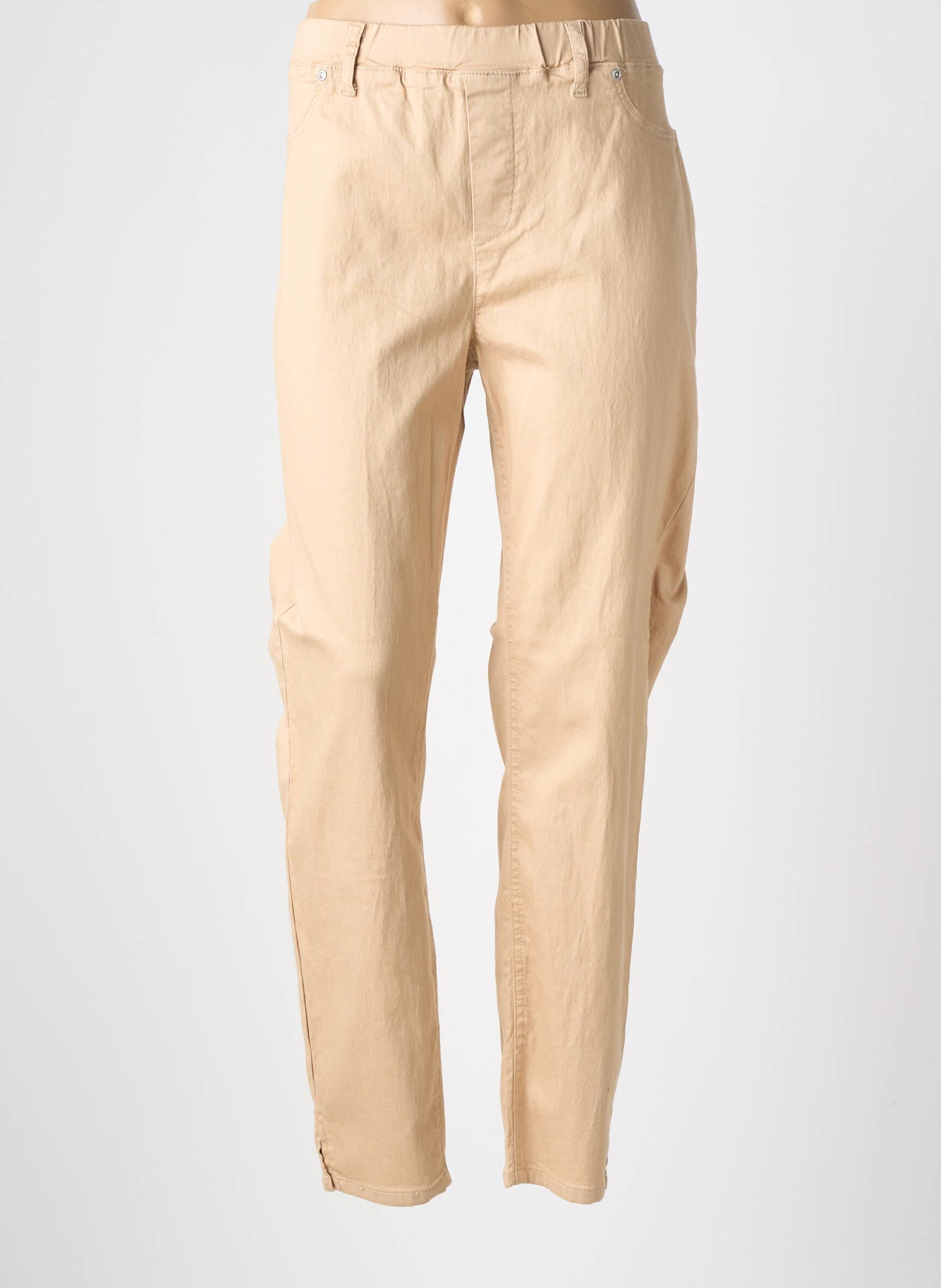 Pantalon droit stretch taille normale beige CISO femme