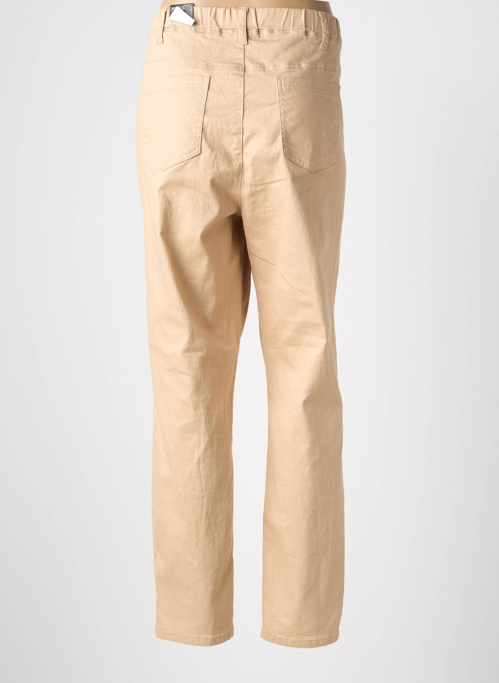 Pantalon droit stretch taille normale beige CISO femme