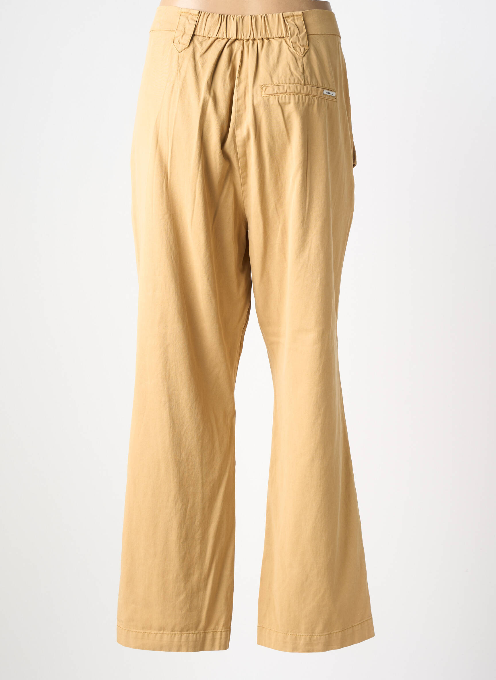 Pantalon droit tissage popeline taille normale marron GARCIA femme