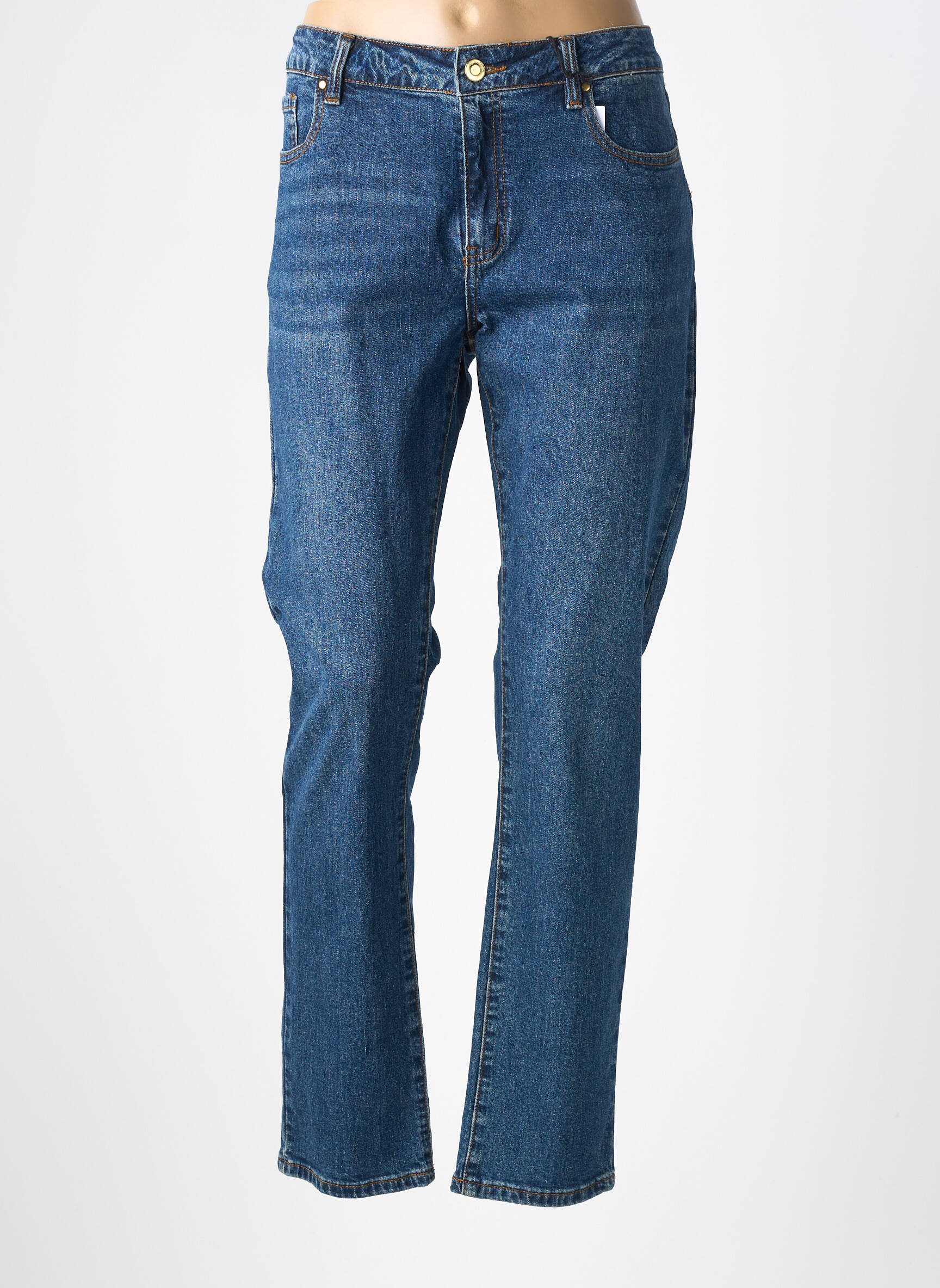 Jeans coupe droite stretch taille normale bleu ÉTYMOLOGIE femme