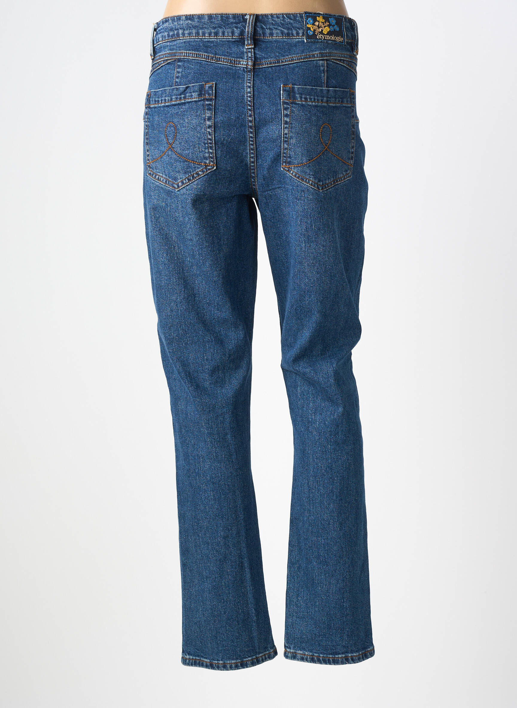 Jeans coupe droite stretch taille normale bleu ÉTYMOLOGIE femme