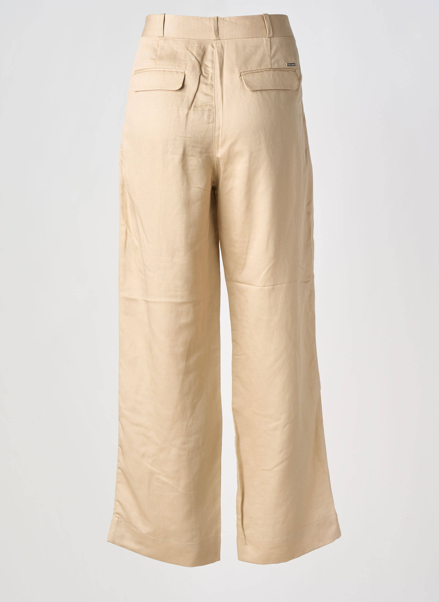 Pantalon large tissage popeline taille normale beige JULIE GUERLANDE femme