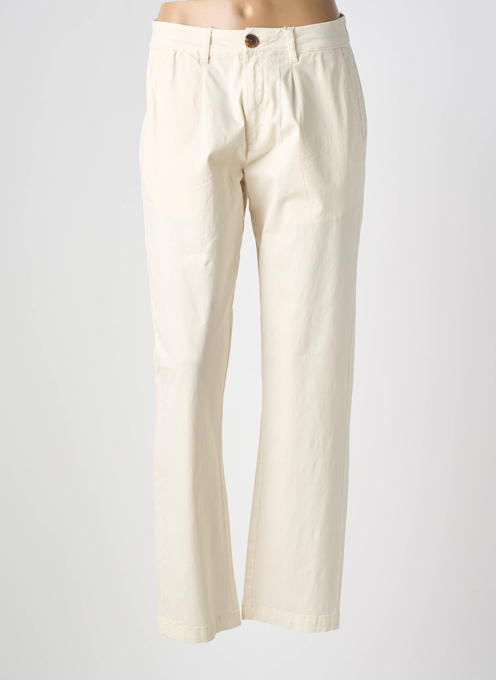 Pantalon chino stretch taille normale beige GARCIA femme