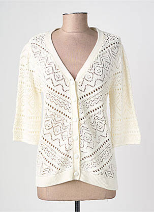 Gilet manches longues manches 3/4 blanc C'EST BEAU LA VIE femme
