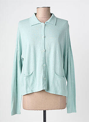 Gilet manches longues fermeture boutonnée sur le devant bleu GUITARE femme