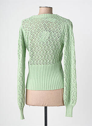 Gilet manches longues maille ajourée vert ZILCH femme