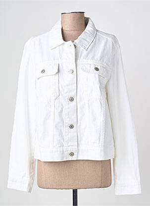 Veste casual poignets boutonnés avec fente blanc C'EST BEAU LA VIE femme