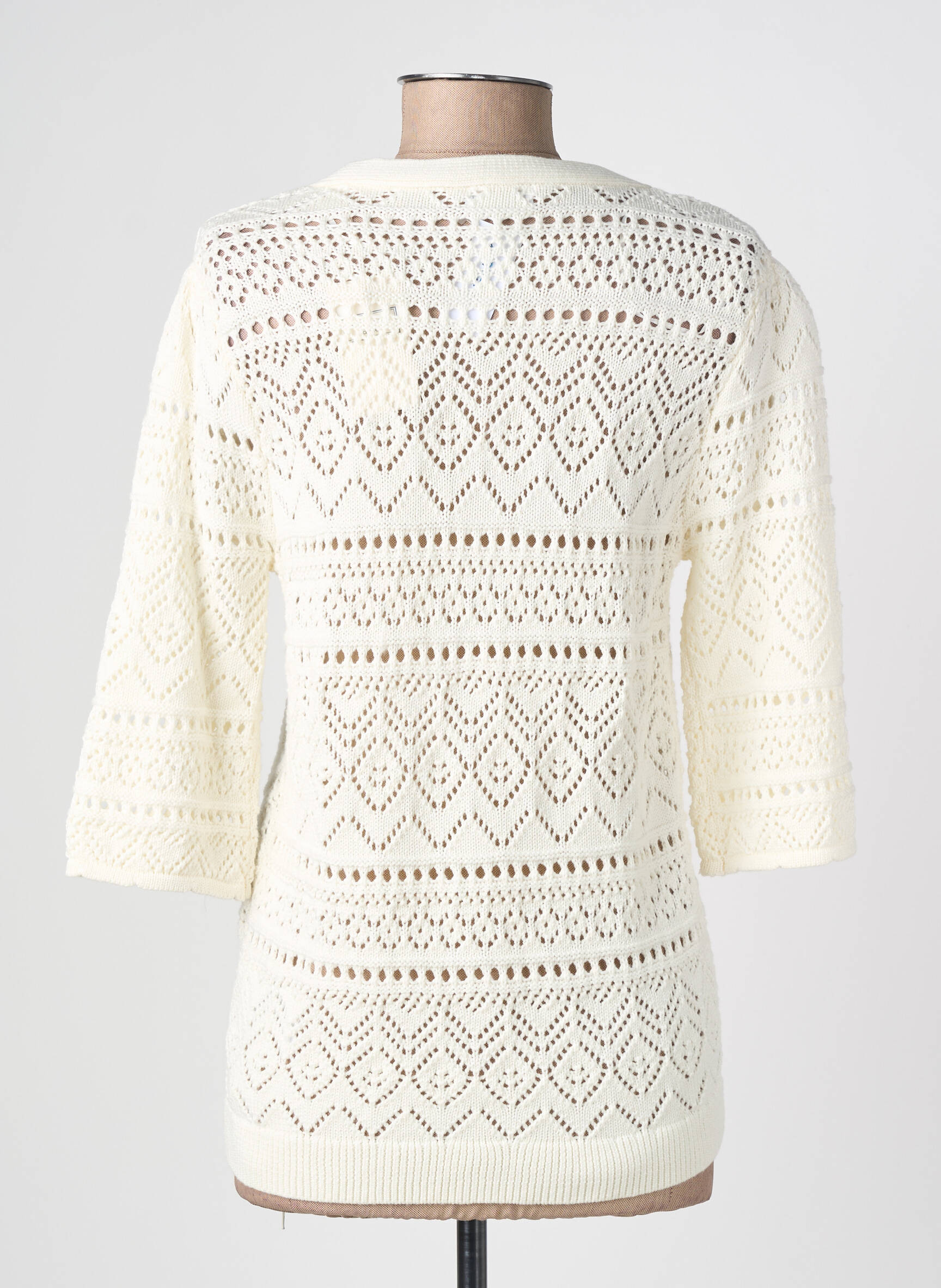 Gilet manches longues manches 3/4 blanc C'EST BEAU LA VIE femme