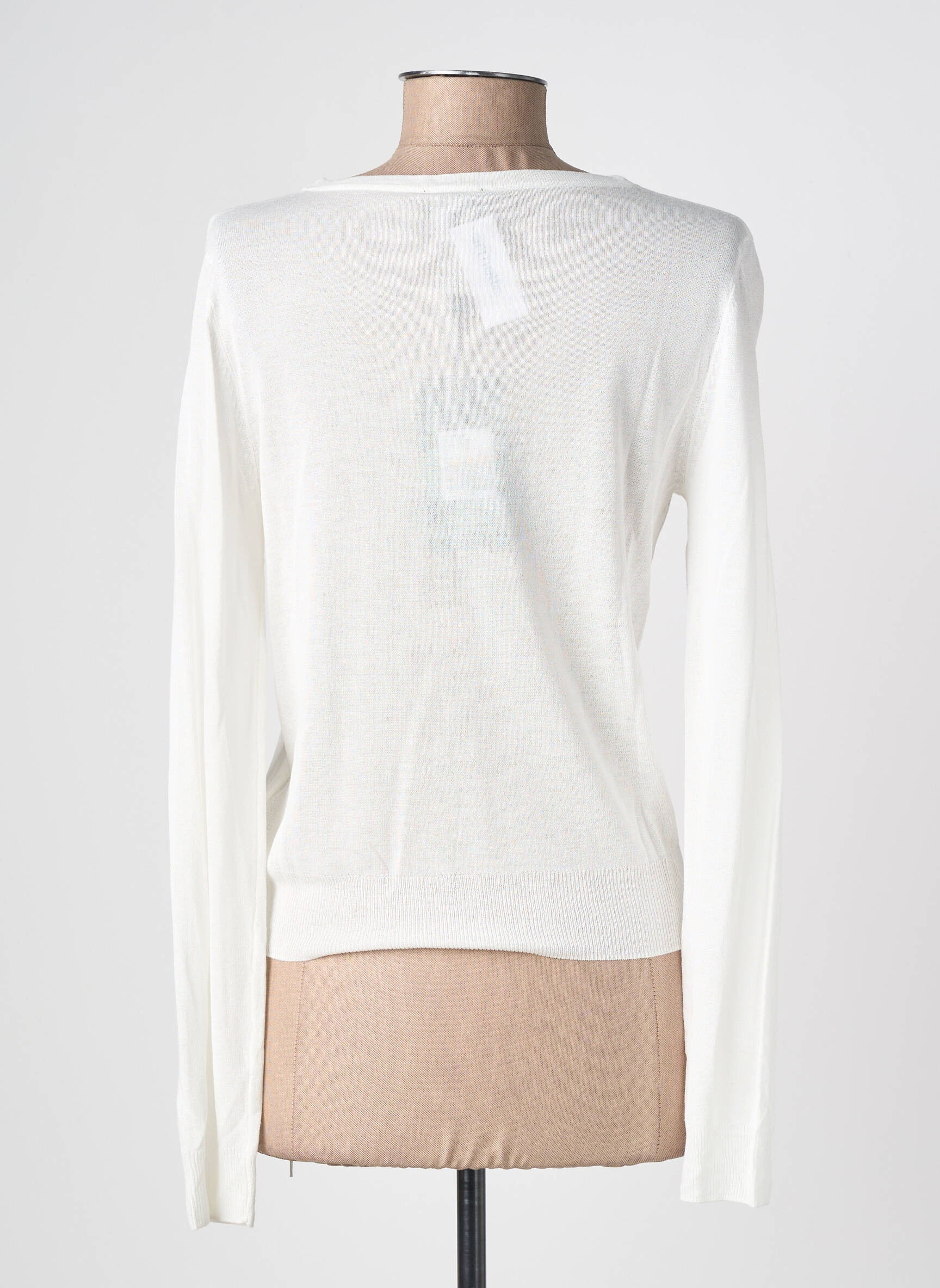 Gilet manches longues coupe cintrée blanc ZILCH femme