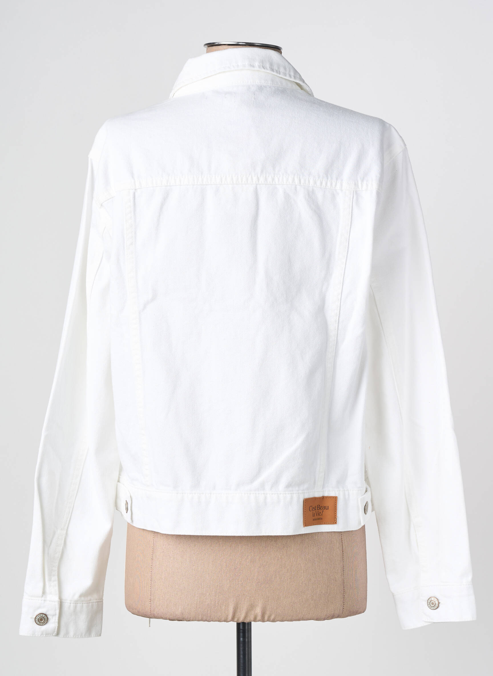 Veste casual poignets boutonnés avec fente blanc C'EST BEAU LA VIE femme