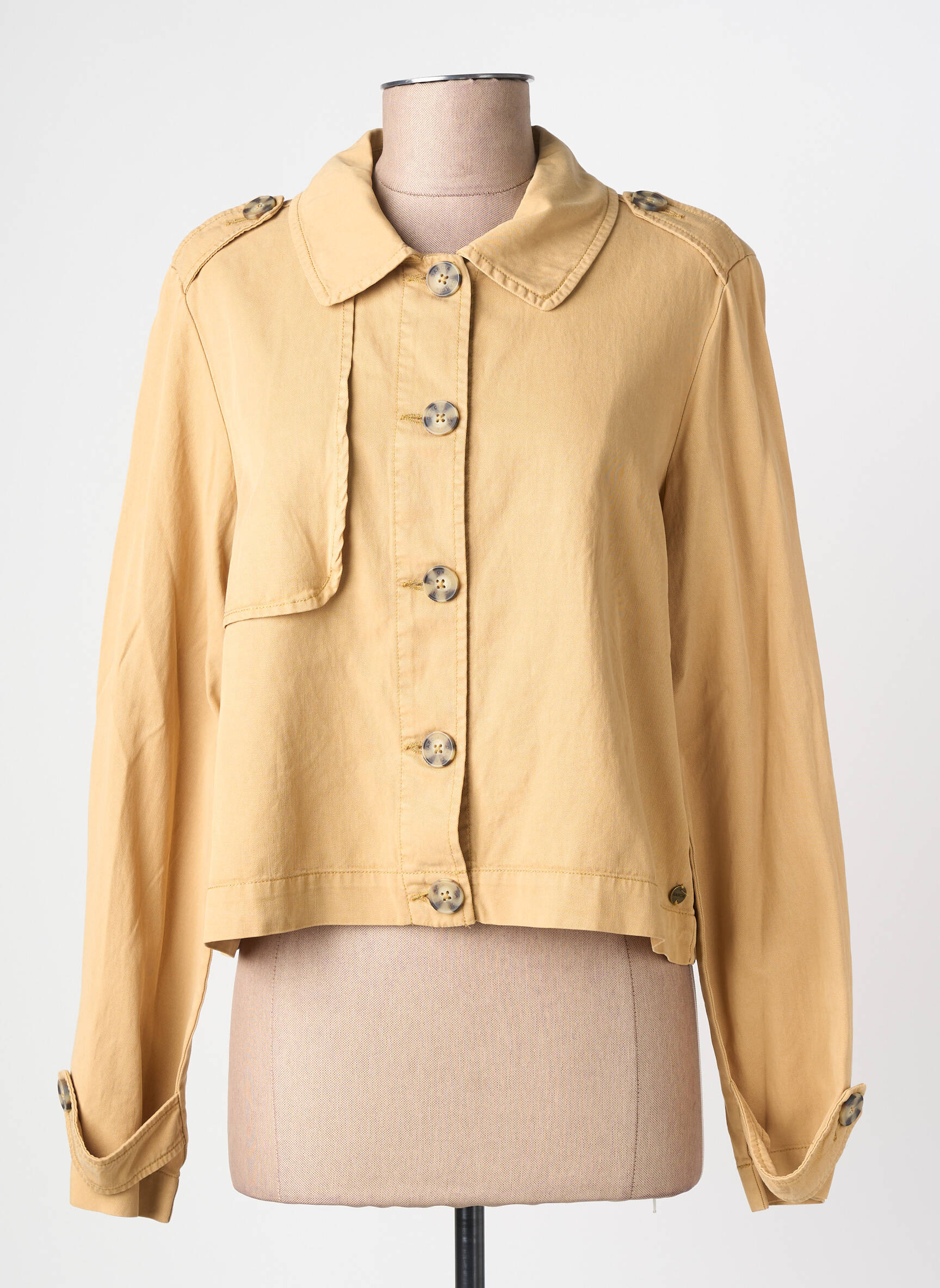 Veste casual poignets boutonnés avec fente beige GARCIA femme