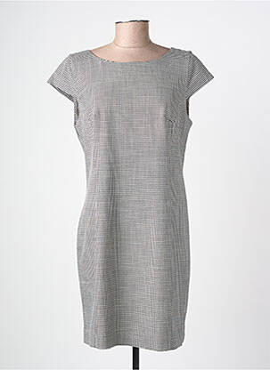 Robe courte fermeture zippée au dos manches courtes noir COTTONADE femme