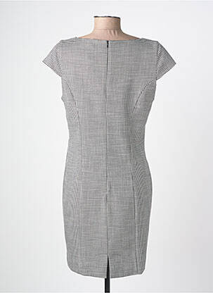 Robe courte fermeture zippée au dos manches courtes noir COTTONADE femme
