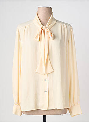 Chemisier tissage crêpe manches longues beige COTTONADE femme