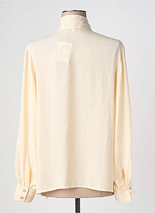 Chemisier tissage crêpe manches longues beige COTTONADE femme