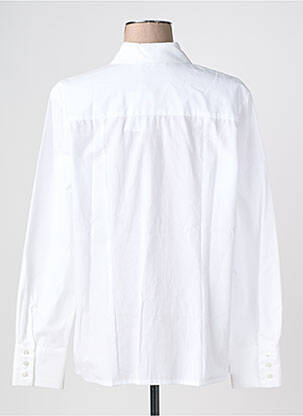Chemisier coupe droite manches longues blanc COTTONADE femme