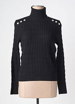 Pull col roulé coupe cintrée manches longues noir ANANKE femme