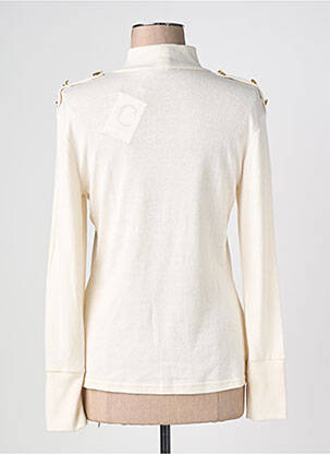 Pull coupe cintrée manches longues beige COTTONADE femme