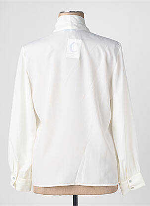 Chemisier tissage crêpe manches longues blanc COTTONADE femme