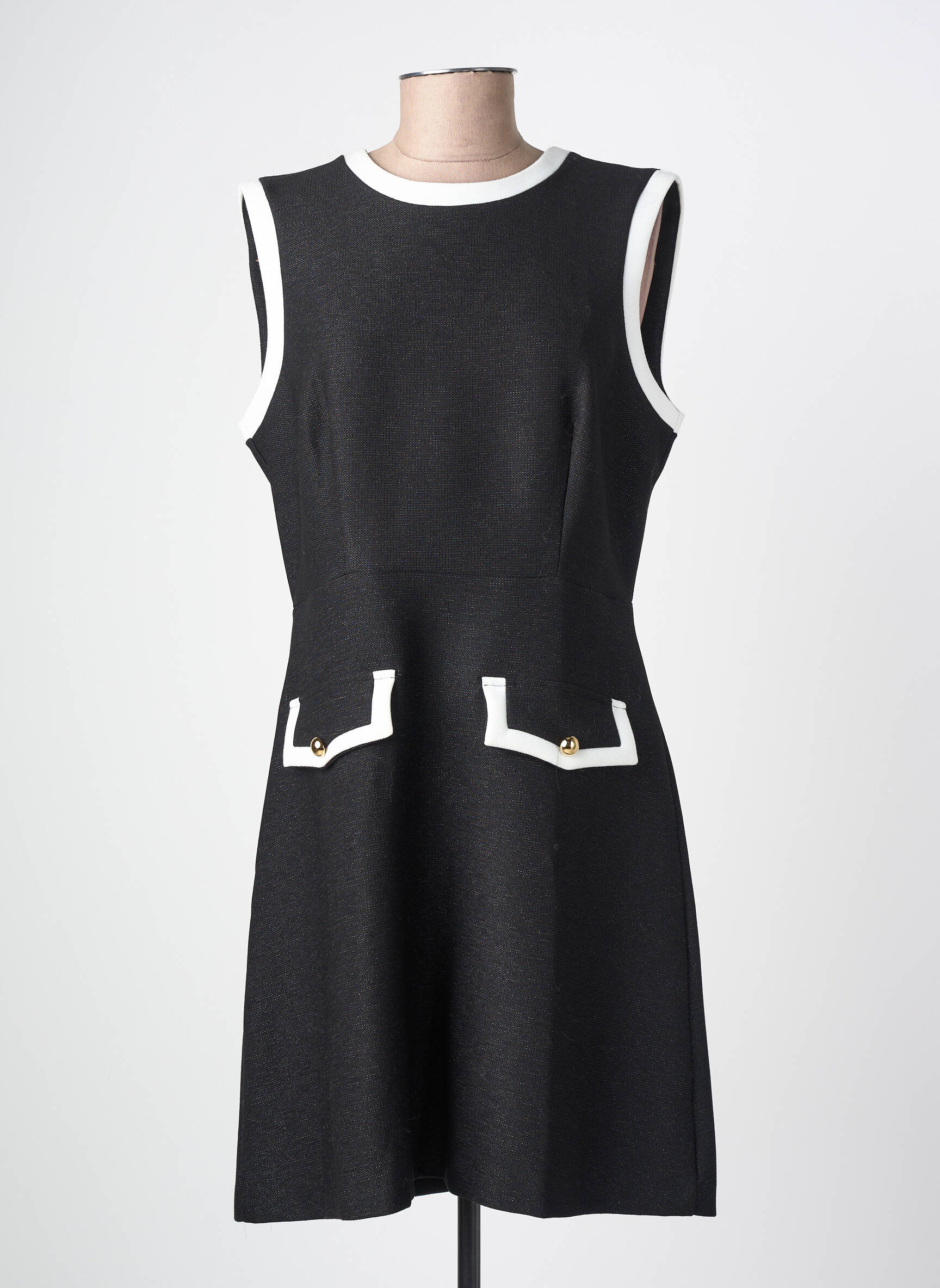 Robe mi-longue sans manche sans manche noir FUEGO WOMAN femme